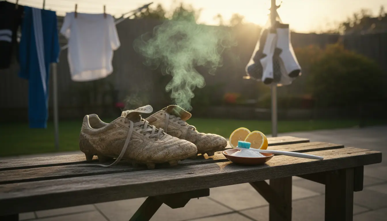 Hoe krijg je vieze geur uit voetbalschoenen?