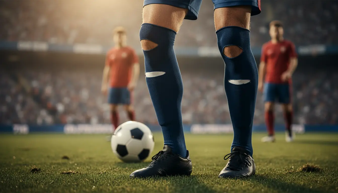 Waarom knippen voetballers gaten in hun kousen?